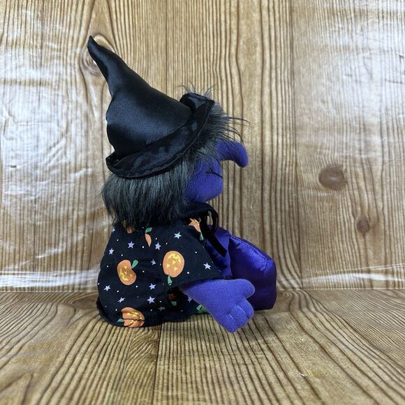 Vintage Applause Halloween Witches Plush Purple & Orange Lot Of 2 - Picture 12 of 15